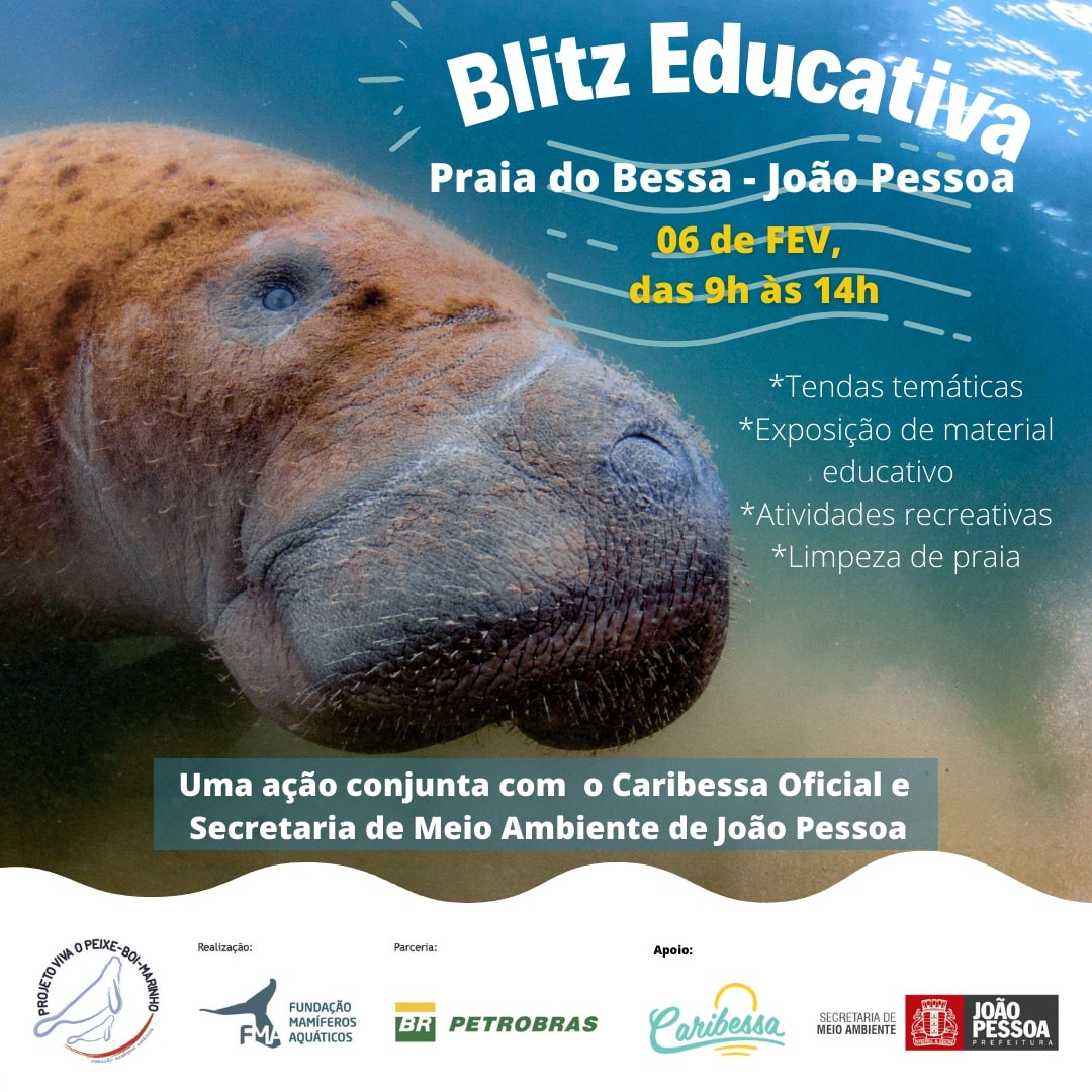 Imagem 4 de Praias da Paraíba recebem blitz educativas do Projeto Viva o Peixe-Boi-Marinho